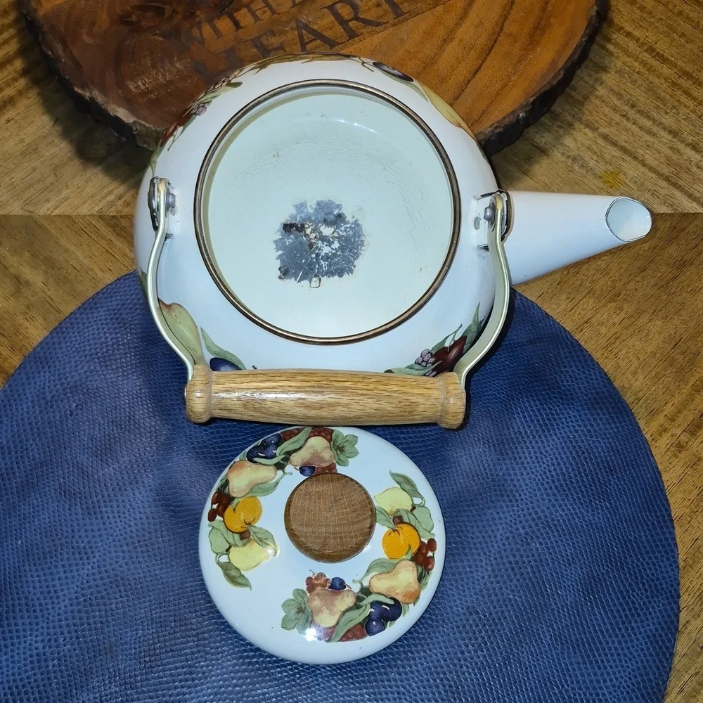 Fruit Patterned Teapot with Wooden Handle (#TK-5)